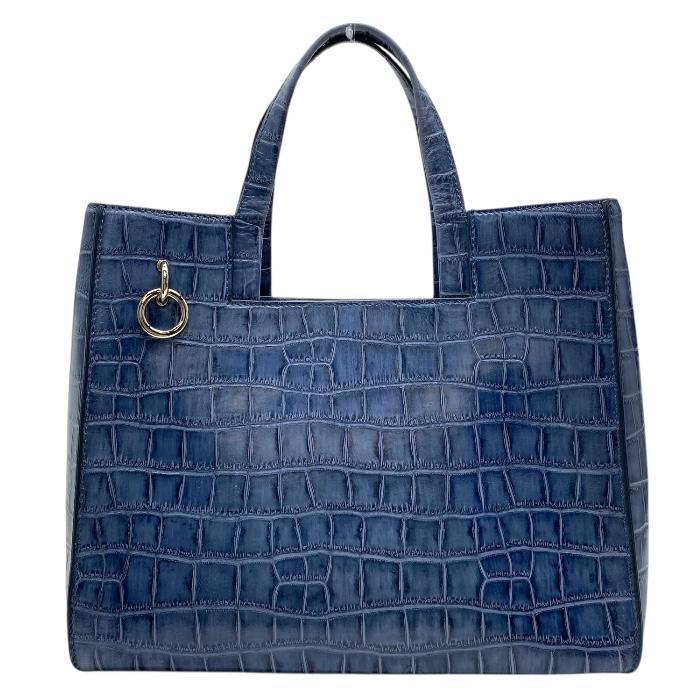 BAGLIONI バリオーニ クロコダイル型押し トートバッグ ハンドバッグ 