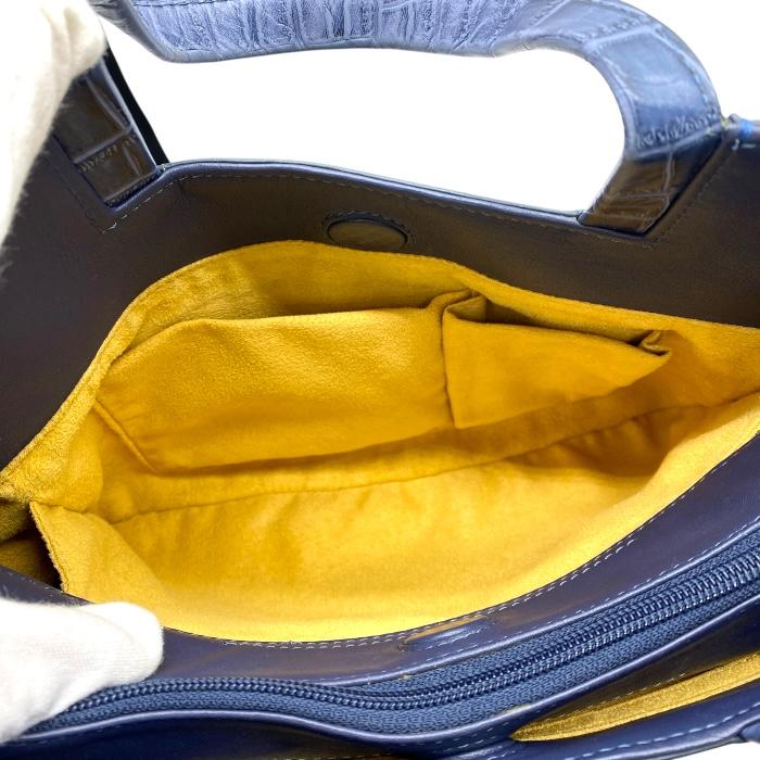 BAGLIONI バリオーニ クロコダイル型押し トートバッグ ハンドバッグ 