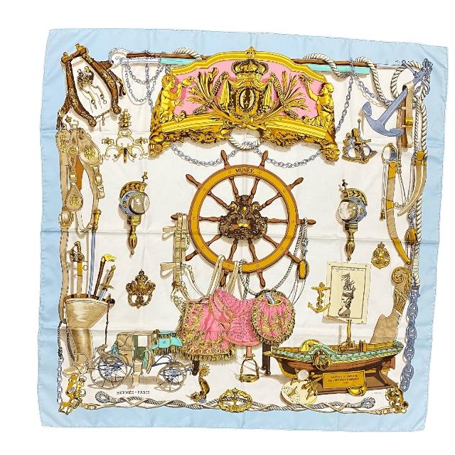 HERMES エルメス カレ90 MUSEE 博物館 大判 スカーフ シルク100  