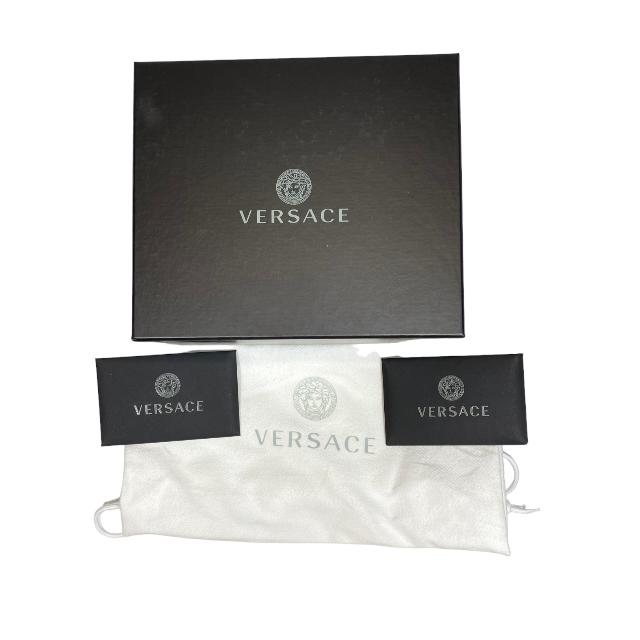 VERSACE ヴェルサーチ　グレカ　サークルポーチ 美品 ヴェルサーチ サークルポーチ ラ グレカ レディース