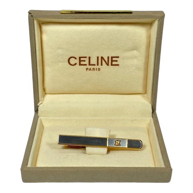 CELINE セリーヌ タイピン ネクタイピン ゴールド シルバー ロゴ CELINE セリーヌ タイピン ネクタイピン ゴールド シルバー ロゴ