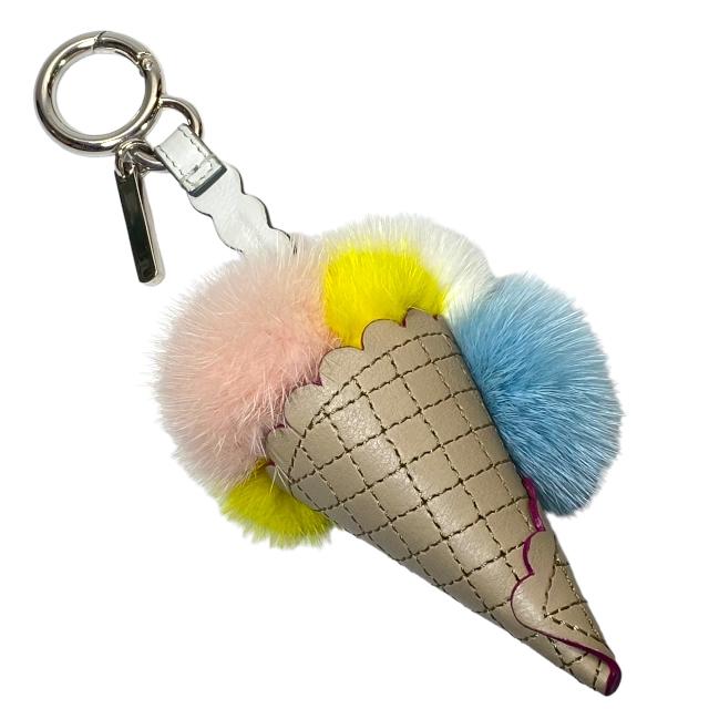 フェンディ　アイスキャンディバー　チャーム Ice-cream Charm Fur Brown | Fendi