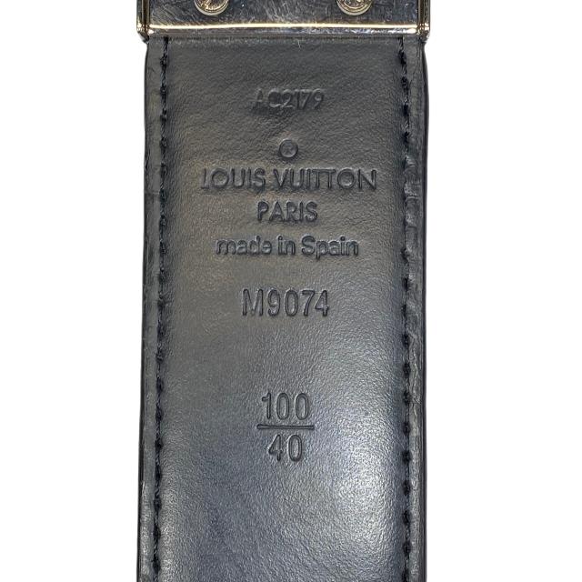 LOUIS VUITTON ルイ・ヴィトン ベルト M9074 ダミエ グラフィット サンチュール スレンダー ベルト ブラック系 95/38【中古】 LOUIS VUITTON（ルイ・ヴィトン） M9074 サンチュール・スレンダー