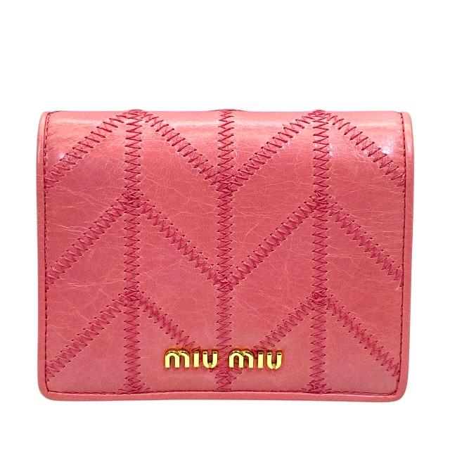 miu 【美品】MIU MIU ミュウミュウ 財布 二つ折り財布 パッチワーク 