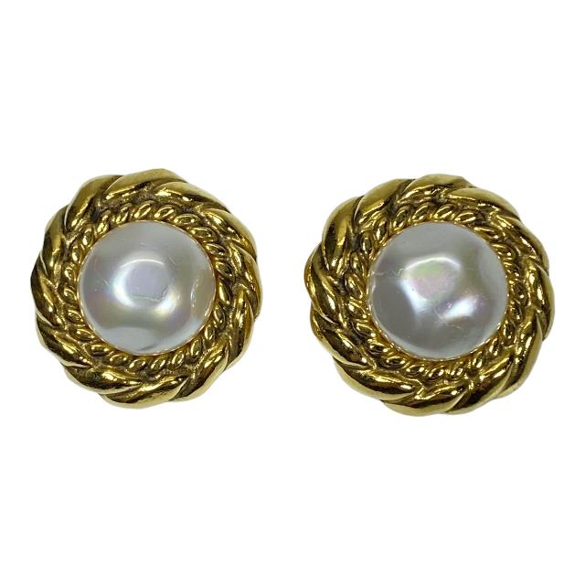 CHANEL シャネル フェイクパール ゴールド ラウンド ツイスト