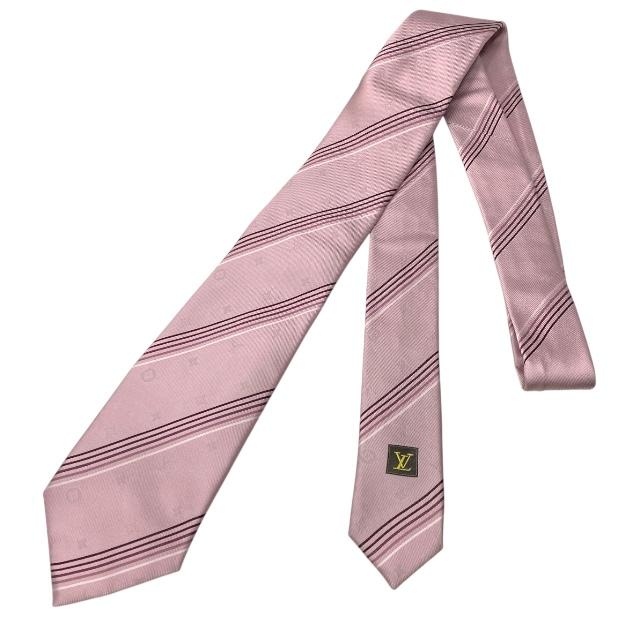 ルイヴィトンモノグラム柄ネクタイピンク