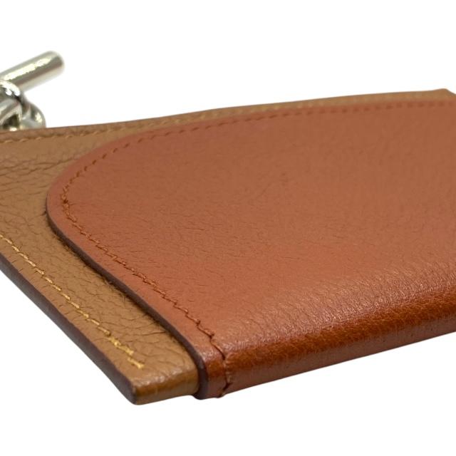 HERMES ブラウンレザー 名刺入れ HERMES エルメス カードケース マチなし 名刺入れ クレジット