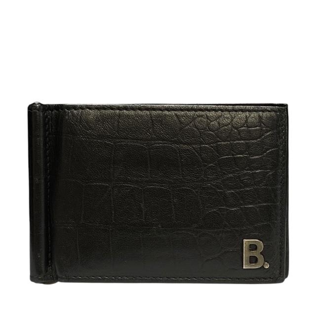 BALENCIAGA バレンシアガ　黒 レザー マネークリップ　クロコ型押し 楽天市場】バレンシアガ BALENCIAGA マネークリップ メンズ 二