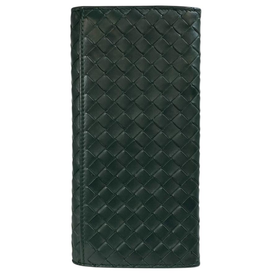 ✨美品✨ボッテガヴェネタ　長財布　二つ折り財布　イントレチャート　レザー　緑 BOTTEGA VENETA（ボッテガ・ヴェネタ） ボッテガ ヴェネタ イントレ