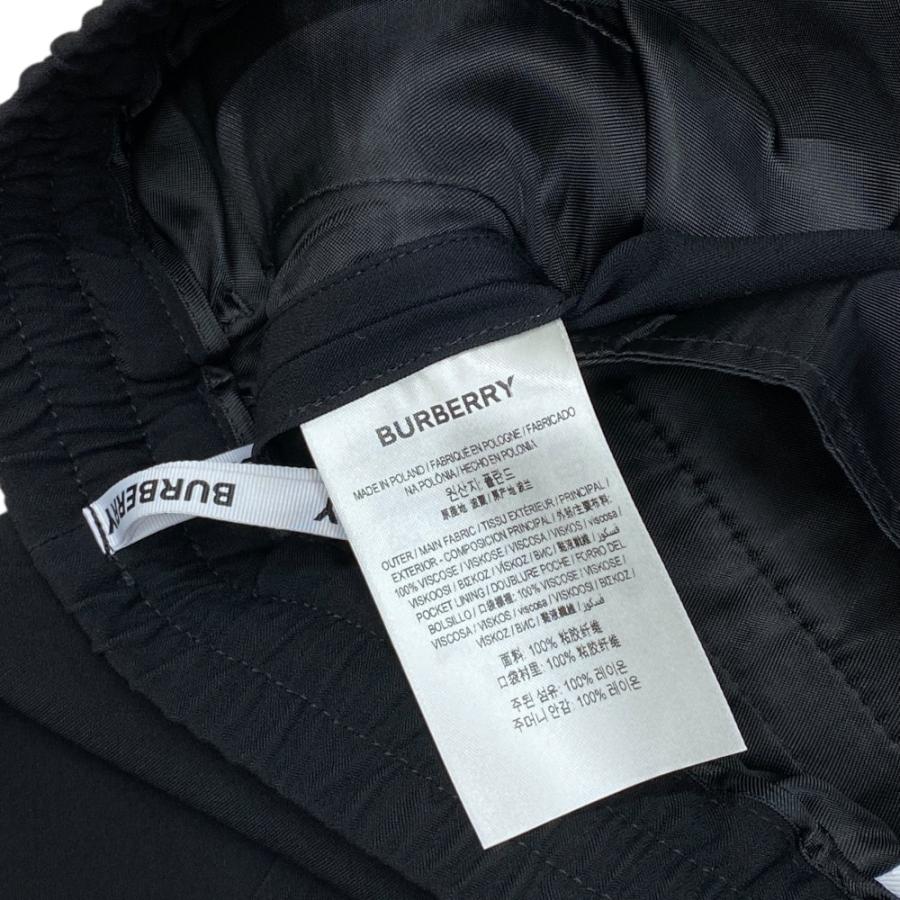 未使用 バーバリー トラックパンツ パンツ ボトムス 長ズボン TBロゴ刺繍入り ビスコース ブラック 8046320 BURBERRY [サイズ40]_8