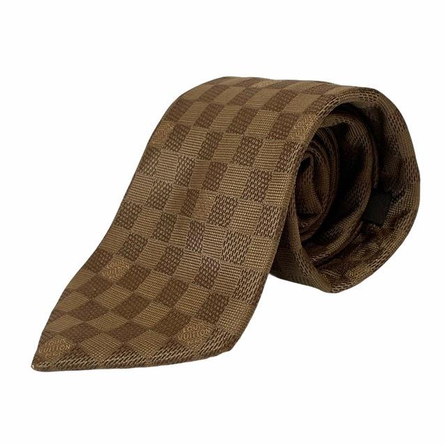 新品即決 Louis Vuitton ルイ ヴィトン ネクタイ ダミエ ブラウン シルク メンズ 安い Www Muslimaidusa Org