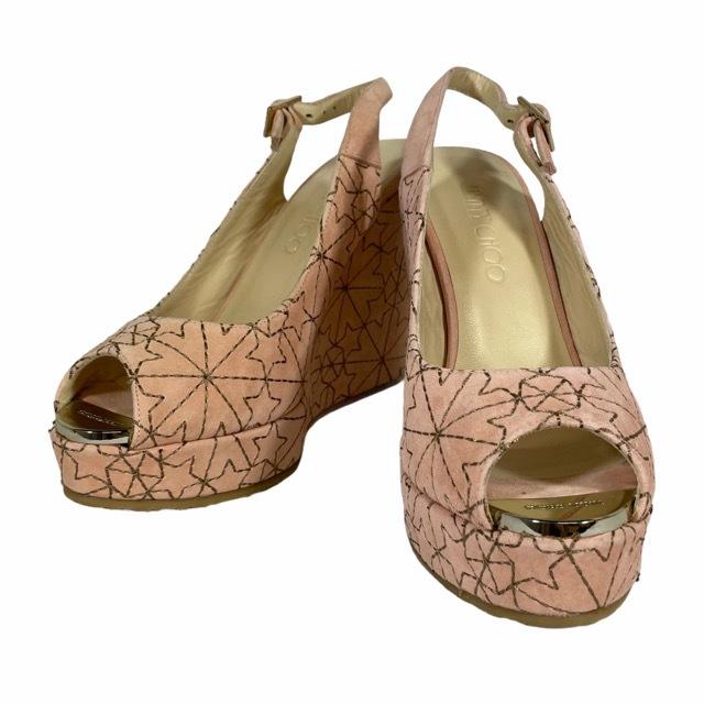 【美品】Jimmy Choo ジミーチュウ ウェッジソール サンダル ハイヒール ポインテッドトゥ スター ステッチ ピンク [サイズ 37  (約24cm)] :615-c287:SENSE Yahoo!ショッピング店 - 通販 - Yahoo!ショッピング