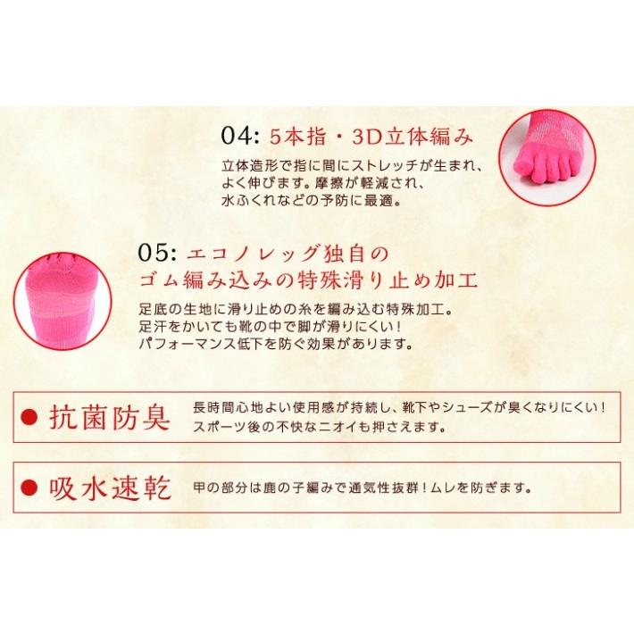 靴下 バリエクロスエアー 5本指 走るくつした　ランニング マラソン ランナー 滑らない靴下 臭わない靴下 くつ下 メンズ レディース 西垣靴下 エコノレッグ 爆買 |  | 07