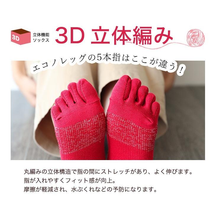 靴下 アルコ 5本指 歩く靴下 5本指ソックス 立体編み カラフル カラー