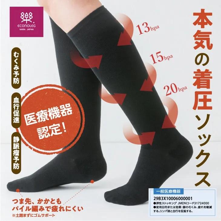 靴下 ドクター あしサポ ハイソックス つま先かかとパイル 着圧 西垣