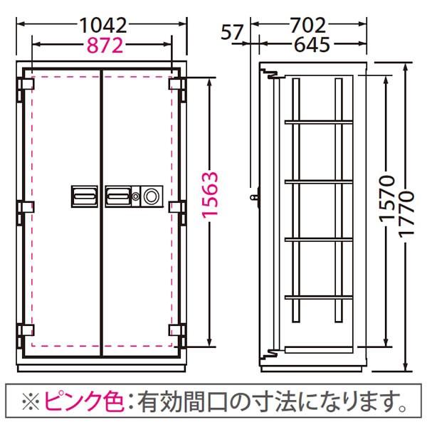 防盗　耐火金庫　学籍簿保管庫　100万変換ダイヤル式　612リットル NCW-503G｜economy｜02