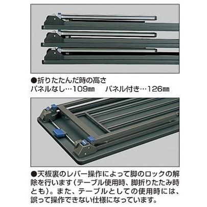 正規品が通販できます コクヨ　折りたたみ机（長机）　KT-500シリーズ　丸脚メッキ　棚付き　幅1800×奥行き450mm KT-ES500N