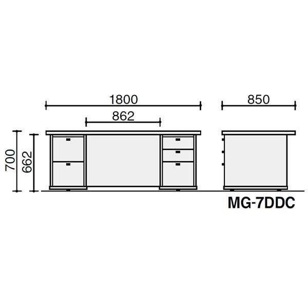 KOKUYO（コクヨ） 役員用家具 マネージメント70シリーズ 両袖デスク 幅