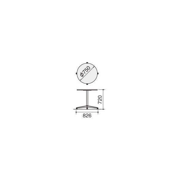 コクヨ　ジュート（JUTO）　ミーティング用テーブル（単柱脚・円形天板）　ポリッシュ脚　キャスター付き　φ750×高さ720…　MT-JTJE7P-C｜economy｜02