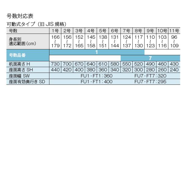 KOKUYO コクヨ 生徒用イス 7号〜11号(身長:96〜137cm) 可動式 KOKUYO コクヨ 生徒用イス 7号〜11号(身長:96〜137cm) 可動式