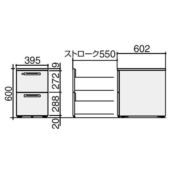 （最大3年保証）コクヨ　iSデスクシステム　iSワゴン　A4　A2ワゴン　ダイヤル錠タイプ　幅395×奥行602×高…　SD-IS46DA2SAWNN_1