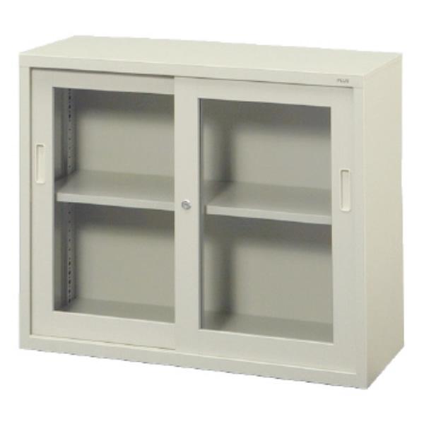 A4対応書庫　引違い書庫(ガラス戸）　上置き　幅880×奥行き515×高さ730mm　（18409） SG-352FR