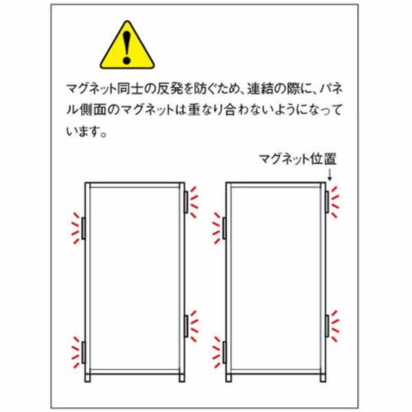 SMPパネル マグネット連結 パーティション 幅600×高さ1825mm アイボリー SMP-1806MP-IVの画像