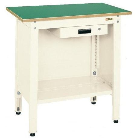一人用作業台 高さ調整タイプ　本体カラー：グリーン　W900×D600×H800〜1000mm　耐荷重：200kg　サカエリューム…　TCP-096A