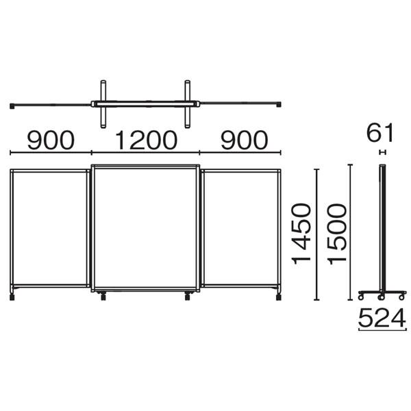 ローパーティション　衝立　TSスクリーン　クロス張り　高さ1500mm TS-3015NC_2