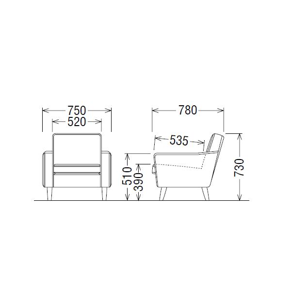 カリモク家具（KARIMOKU FURNITURE） カリモク ソファ 1人掛け US22