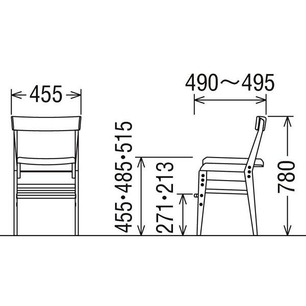 カリモク デスクチェア 学習チェア 学習椅子 学習チェア モカブラウン色（XT0611IK）（COM オークK/クレンズ） XT0611-Kの画像