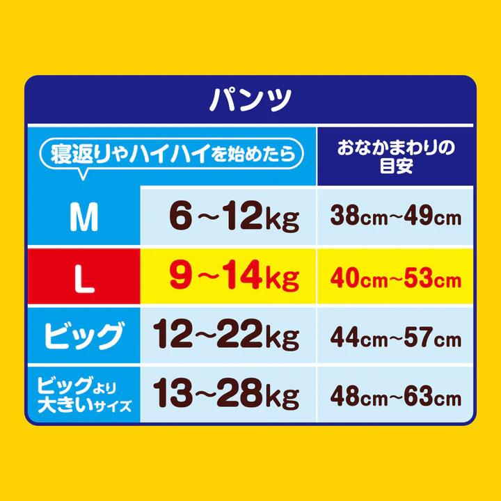 グーン ぐんぐん吸収パンツ Lサイズ 56枚入×3パックセット（計168枚）21000730 エリエール ディズニー 体重目安:9kg-14kg｜econvecoco｜09