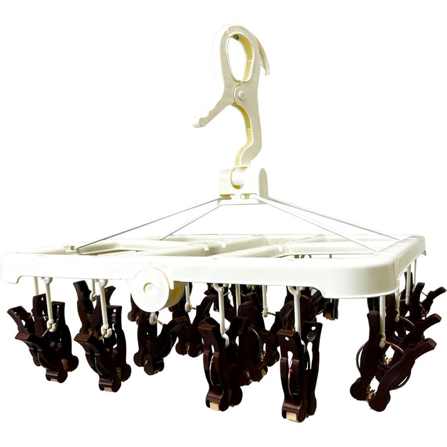 ヒラノトレーディング ローラー付き折りたたみハンガー 24ピンチ | ブランド登録なし