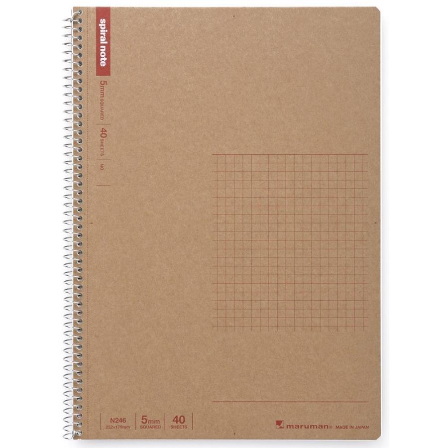 マルマン　スパイラルノートベーシック　B5クラフト　5mm方眼罫　40枚　N246 | maruman
