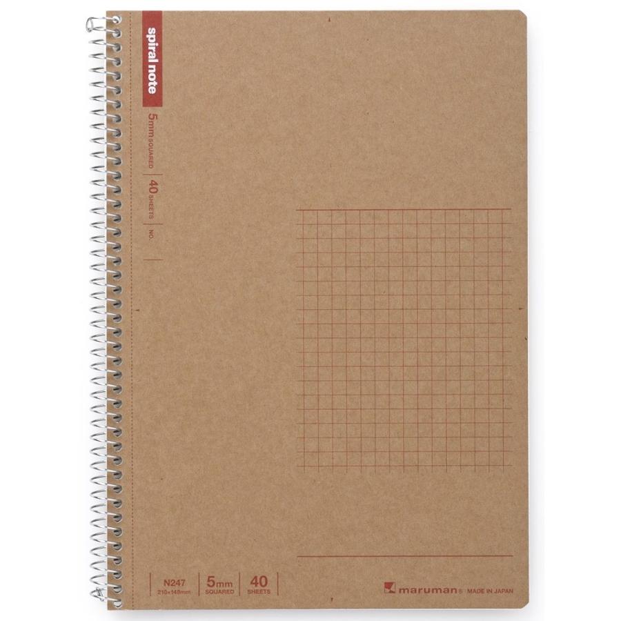 マルマン　スパイラルノートベーシック　A5クラフト　5mm方眼罫　40枚　N247 | maruman