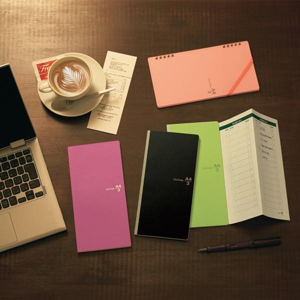 プラス(PLUS)ノート カ.クリエ プレミアムクロス A4×1/3サイズ 方眼 5mm罫 マットブラック NO-605GP 77-926 | PLUS | 01