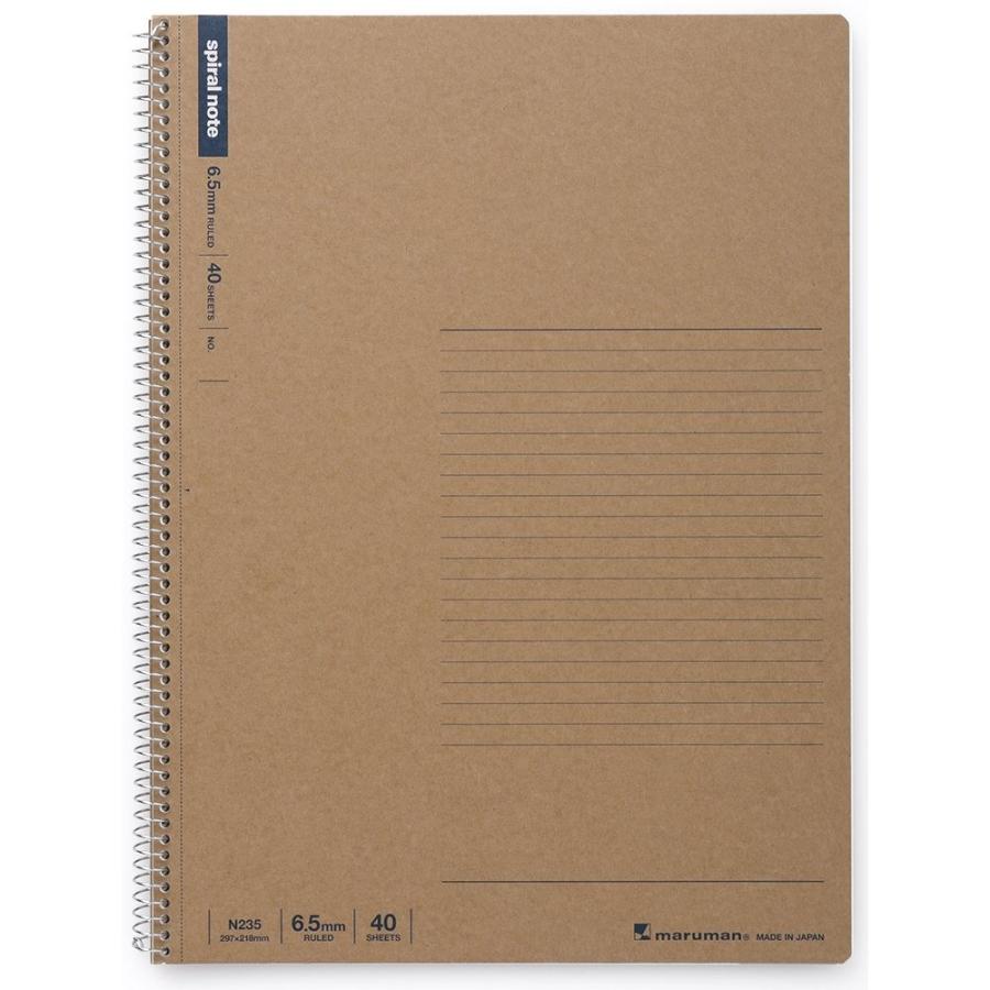 マルマン　スパイラルノートベーシック　A4クラフト　メモリ入　6.5mm罫　40枚　N235 | maruman