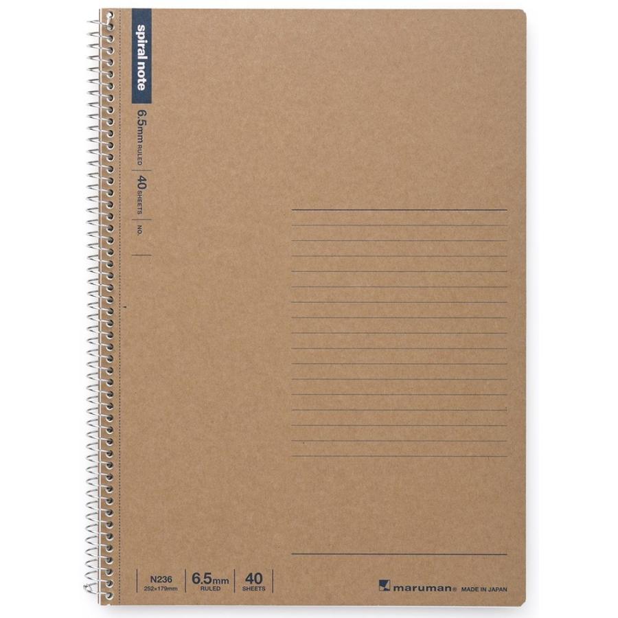 マルマン　スパイラルノートベーシック　B5クラフト　メモリ入　6.5mm罫　40枚　N236 | maruman