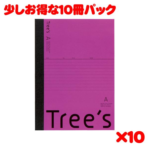 日本ノート スタンダードノート Tree's B5サイズ A罫30枚 パープル UTR3APU 10冊パック | ブランド登録なし