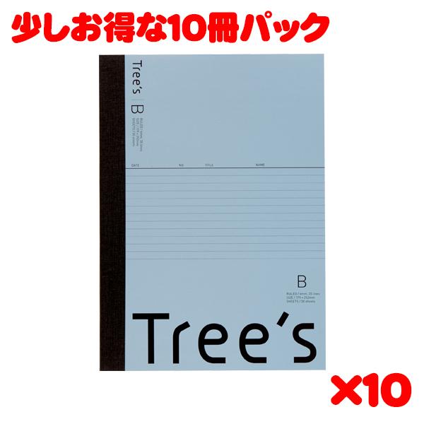 日本ノート スタンダードノート Tree's B5サイズ B罫30枚 ブルーグレー UTR3BGR 10冊パック | ブランド登録なし