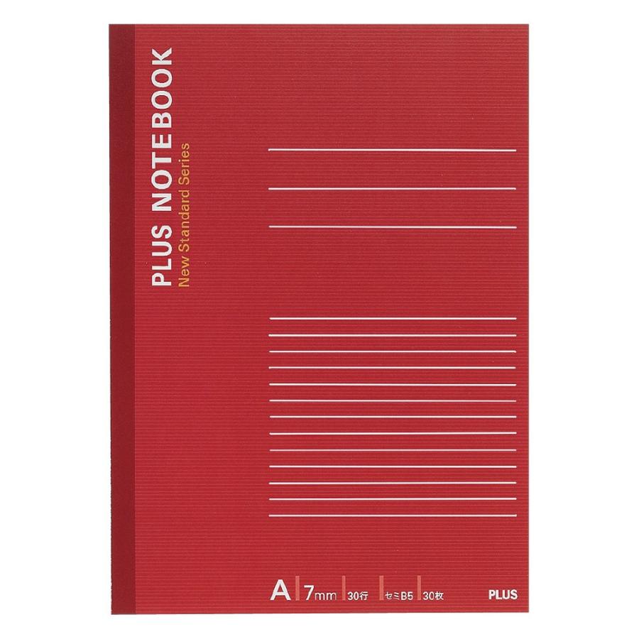 プラス(PLUS) ノート ノートブック 6号 セミB5 A罫 30枚 レッド NO-003AS 76-701 | PLUS