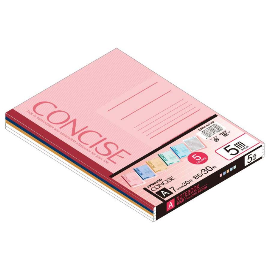 日本ノート ノート コンサイス CONCISE 5冊束(色込)A罫 SNC3A05M | KYOKUTO