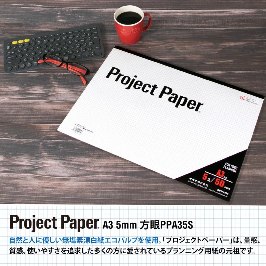 オキナ okina プロジェクトペーパー A3 5ミリ方眼 50枚 PPA35S | OKINA | 01