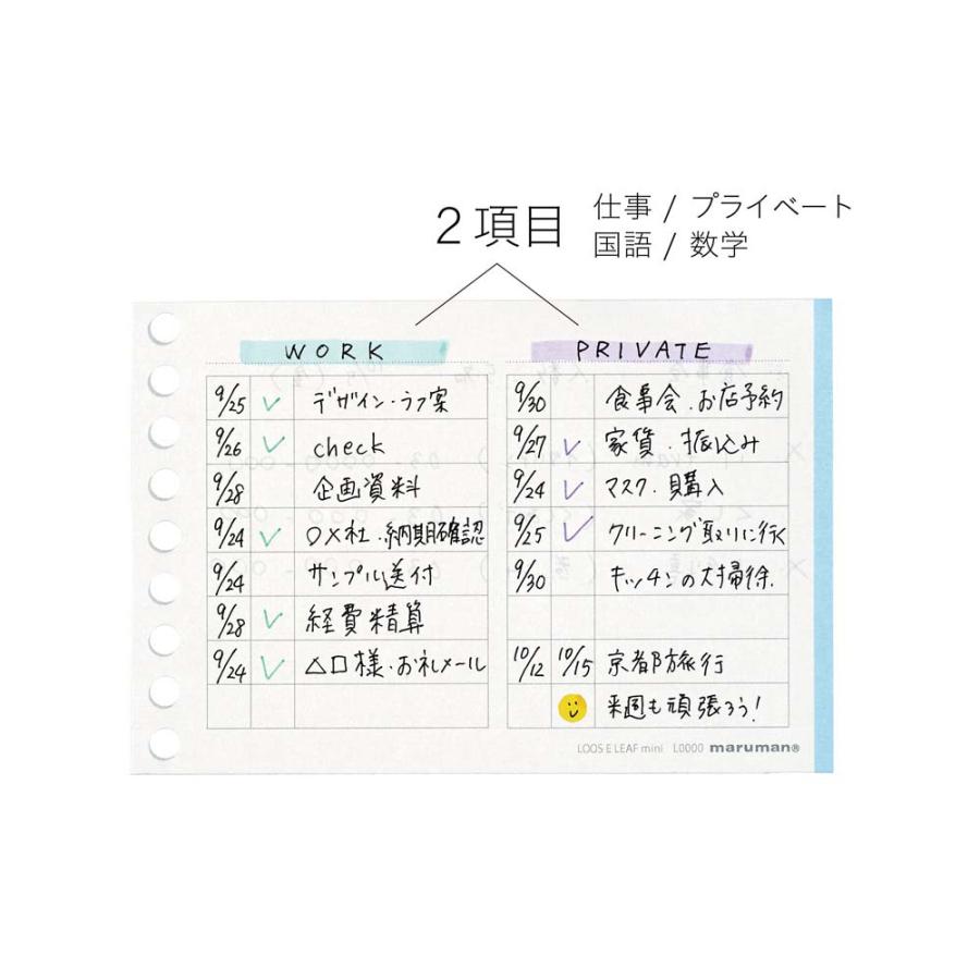 マルマン maruman ミニサイズ ルーズリーフ ＴＯＤＯリスト B7変形 50枚 L1439 | maruman | 06