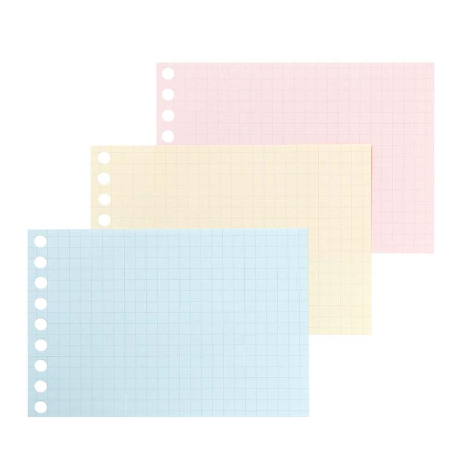 マルマン　書きやすいルーズリーフ　ミニサイズ　カラーアソート3色　9穴　90枚　方眼罫　L1432-99 | maruman | 02
