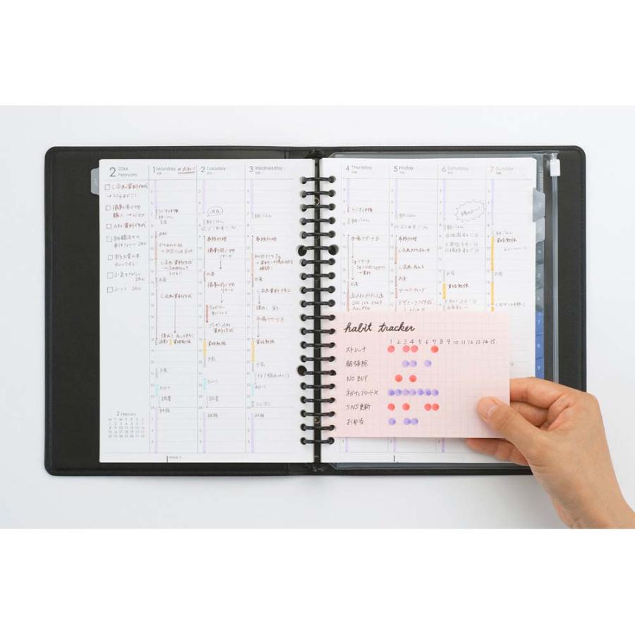 マルマン　書きやすいルーズリーフ　ミニサイズ　カラーアソート3色　9穴　90枚　方眼罫　L1432-99 | maruman | 05