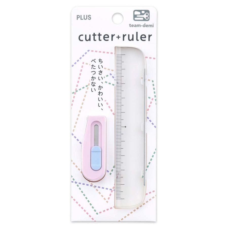 プラス PLUS ステーショナリーキット team-demi チームデミ カッター＋ルーラー もも 31464 | PLUS | 06