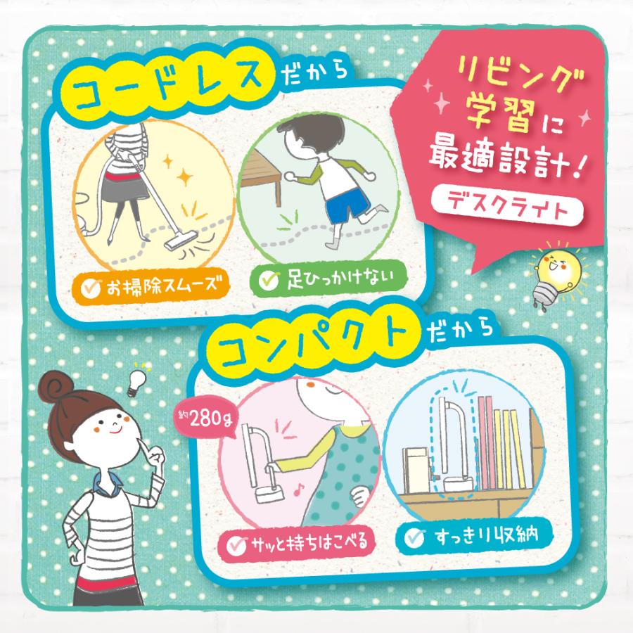 SONIC ソニック スリムLED デスクライト USB充電式 リビガク ブルー LV-5765-B | SONiC | 04