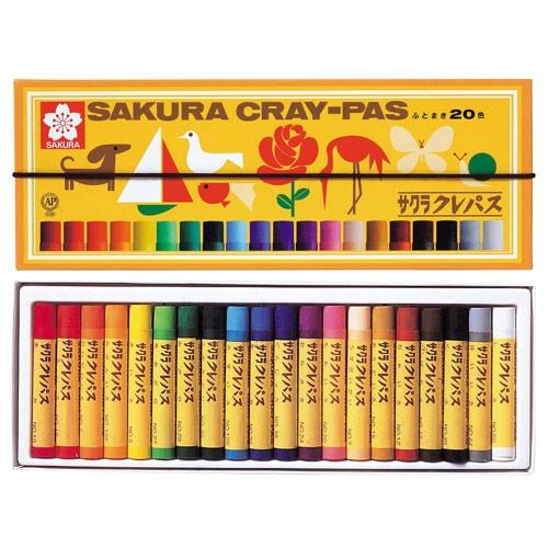 サクラクレパス クレパス太巻 20色（ゴムヒモ付） LP20R | サクラクレパス