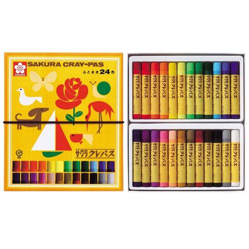 サクラクレパス クレパス太巻 24色（ゴムヒモ付） LP24R | サクラクレパス